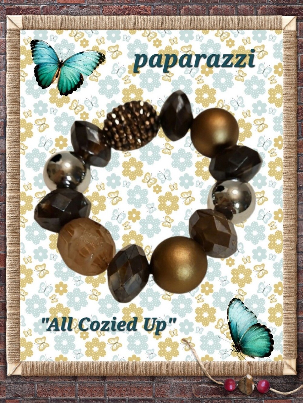 Paparazzi 'Blockbuster Collection"  Chunky Beaded Bracelet In Bronze Tones